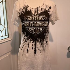 Harley-Davidson Black and White Women's Top